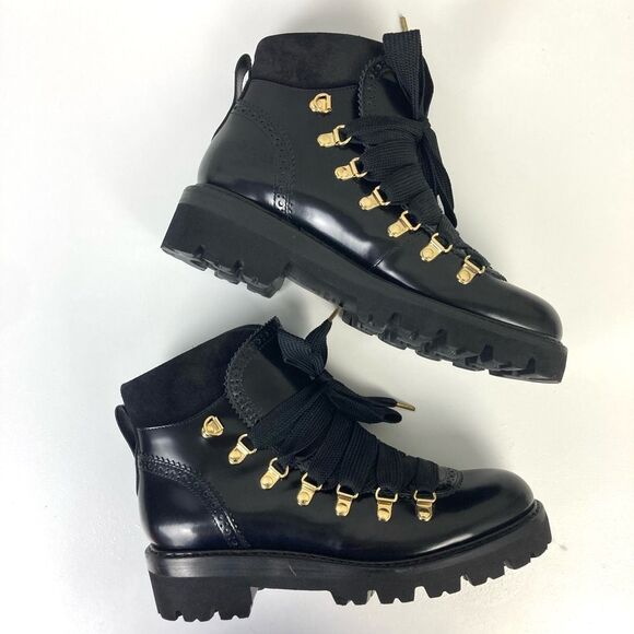 The Office of Angela Scott Mr Lucas Lace Up Combat Boot Black Leather EUR 37.5 - Picture 1 of 9